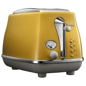 Prajitor de paine De'Longhi Icona Capitals New York CTOC 2103.Y, 900 W, 2 felii, Control rumenire (Galben) imagine