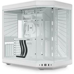 Carcasa HYTE Y70, Dual Chamber, Middle Tower, Fara sursa, Sticla Securizata, ATX + Cablu riser PCIe inclus (Alb) imagine