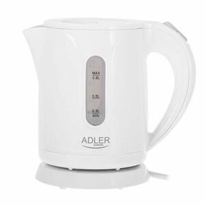 Fierbator de apa Adler AD 1371W, 0.8 l, 850 W, Baza rotativa, Stocare cablu (Alb) imagine