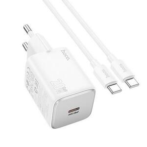 Incarcator Retea Cu Cablu USB-C HOCO N40, 20W, 3A, 1 x USB-C (Alb) imagine