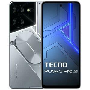 Telefon Mobil Tecno Pova 5 Pro, Procesor Mediatek Dimensity 6080 Octa-Core, IPS LCD 6.78inch, 8GB RAM, 256GB Flash, Camera Duala 50 + 0.08 MP, Wi-Fi, 5G, Dual Sim, Android (Argintiu) imagine