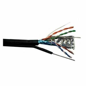 Cablu FTP cu sufa Emtex, Cupru, categoria 5e, 24AWG, manta PE, 305m imagine