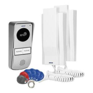 Interfon pentru doua familii MIZAR MULTI ORNO OR-DOM-AT-930/W, deschidere cu ajutorul etichetelor de proximitate, control automat al portilor, functie intercom, alb/gri imagine