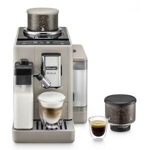 Espressor automat De'Longhi Rivelia EXAM440.55.BG, 1450 W, 19 bar, 1.4 l, Recipient boabe 2 x 250 g, Display tactil TFT 3.5inch, Tehnologia LatteCrema (Bej) imagine