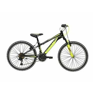 Bicicleta MTB Adriatica Rock, roti 24inch, 18 viteze, cadru 350 mm, Frane V-BRAKE (Negru/Galben) imagine