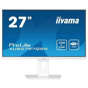 Monitor IPS LED Iiyama 27inch XUB2797QSN-W1, QHD (2560 x 1440), HDMI, DisplayPort, Boxe, Pivot, 100 Hz, 1 ms (Alb) imagine