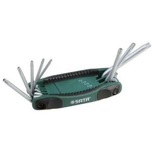 Set chei Sata hex ST09123SJ TX, maner tip briceag, 8 piese (Verde) imagine