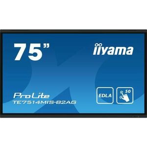 Tabla interactiva iiyama ProLite 75inch TE7514MIS-B2AG, 4K UHD (3840 x 2160), 50 puncte, HDMI x4, DisplayPort, USB-C x2, 8GB RAM, 64GB Flash, iiWare 12E (Negru) imagine