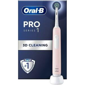 Periuta de dinti electrica Oral-B Pro Series 1, Curatare 3D, 3 moduri periaj, Timer, Senzor de presiune, 1 capat inclus (Roz) imagine