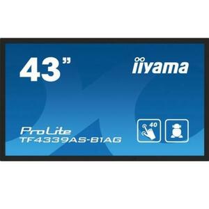 Ecran Profesional IPS LED Iiyama 42.5inch TF4339AS-B1AG, UHD (3840 x 2160), HDMI, DisplayPort, Boxe, Touchscreen (Negru) imagine