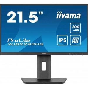 Monitor IPS LED iiyama Prolie 21.5inch XUB2293HS-B6, Full HD (1920 x 1080), HDMI, DisplayPort, Boxe, Pivot, 100 Hz, 1 ms (Negru) imagine