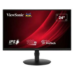 Monitor IPS LED ViewSonic 23.8inch VA2408-HDJ, Full HD (1920 x 1080), VGA, HDMI, DisplayPort, Pivot, 100 Hz, 5 ms (Negru) imagine