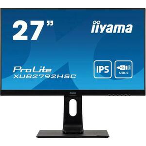 Monitor IPS LED iiyama 27inch XUB2792HSC-B1, Full HD (1920 x 1080), HDMI, DisplayPort, Pivot, Boxe (Negru) imagine