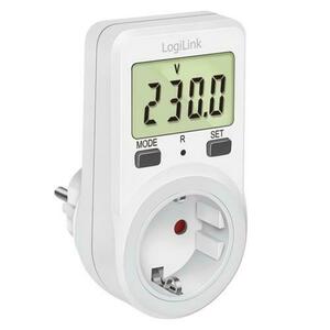 Priza profesionala cu afisarea consumului de energie Logilink EM0002B, ecran LCD, 16A, 3600 W, IP20 (Alb) imagine