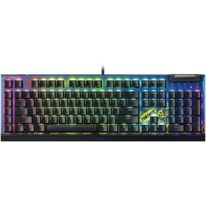 Tastatura Gaming Mecanica Razer BlackWidow V4 X Fortnite Edition, Iluminare RGB, Switch Yellow Linear Silent, Roller media (Negru) imagine