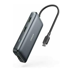 Hub Anker PowerExpand 8-in-1 A83800A1, 100 W Power Delivery, USB-C, Dual 4K HDMI, 1 Gbps Ethernet, 2x USB 3.0, microSD (Negru) imagine