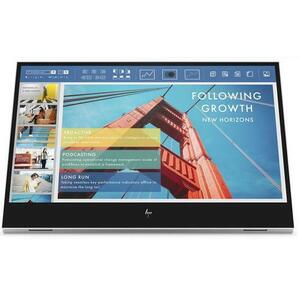 Monitor Portabil IPS LED HP 14inch E14 G4, Full HD (1920 x 1080), USB Type-C (Argintiu) imagine