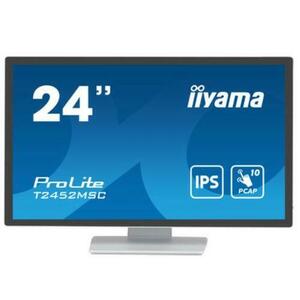 Monitor IPS LED iiyama ProLite 23.8inch T2452MSC-W1, Full HD (1920 x 1080), HDMI, DisplayPort, Boxe, Touchscreen (Alb) imagine