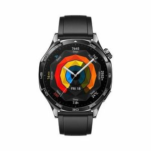 Smartwatch HUAWEI Watch GT 5 Active 46mm, Ecran AMOLED 1.43inch, Bluetooth, NFC, GPS, Android/iOS, Curea Fluoroelastomer (Argintiu/Negru) imagine