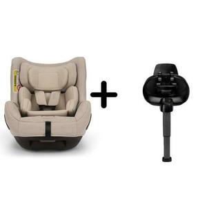 Set Scaun auto rotativ Nuna, i-Size TODL next Biscotti, 40-105 cm + Baza isofix BASE next i-Size pentru TODL next, testat ADAC, Crem imagine