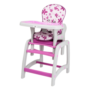 Scaun de masa copii JUJU Eat&Play JU3002-Purple-Flowers (Mov) imagine