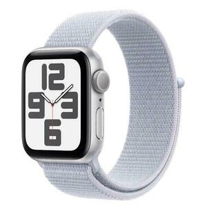 Smartwatch Apple Watch SE (2024), GPS, Carcasa Silver Aluminium 40mm, ecran LTPO OLED, 32GB, curea Blue Cloud Sport Loop (Albastru/Argintiu) imagine