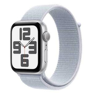 Smartwatch Apple Watch SE (2024), GPS, Carcasa Silver Aluminium 44mm, ecran LTPO OLED, 32GB, curea Blue Cloud Sport Loop (Albastru/Argintiu) imagine