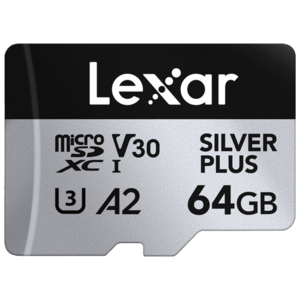 Card de memorie Lexar Professional SILVER Plus LMSSIPL064G-BNANG, 64GB, microSDXC, UHS-I U3, V30 imagine