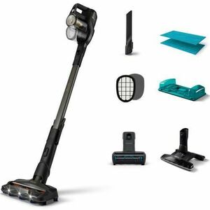 Aspirator vertical 3-in-1 Philips XC8347 cu mop integrat, 21.9 kWh/an, seria 8000 Aqua + , Tehnologia PowerCyclone 10, cap de aspirare cu putere dubla, cap de aspirare cu LED, Baterie de 25.2V, până la 80 min de funcționare*, captează pana la 99% din pra imagine