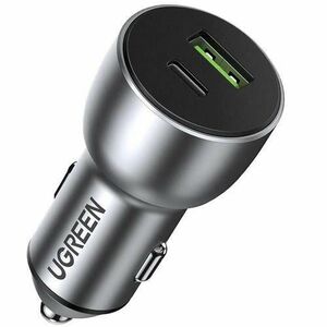 Incarcator Auto UGREEN CD213, 36W, 3A, 1 x USB-A - 1 x USB-C, Gri imagine