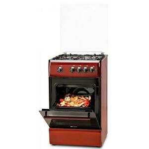 Aragaz LDK 5060 GRAI Bordo RMV NG, 4 Arzatoare, Siguranta, Grill, Rotisor, Aprindere, Iluminare, Capac sticla, 50 x 60 cm (Bordo) imagine