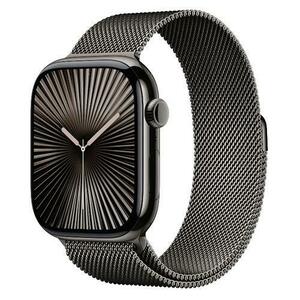 Smartwatch Apple Watch 10 GPS Cellular, Carcasa Slate Titanium 46mm, ecran LTPO OLED, 64GB, curea inox Slate Milanese Loop - S/M imagine