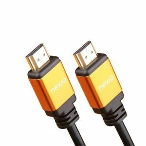 Cablu HDMI V2.1, tata-tata, 8K@60hz, 1080P, Ultrad High Speed Ethernet, carcasa metalica, contacte aurite, 2m, Negru, Nexio NX-VN-HD50-2M imagine