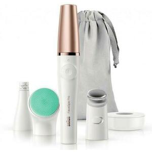 Epilator si curatitor facial Braun Pro 913 FaceSpa, Cap cu microvibratii (Alb/Bronz) imagine