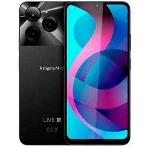 Telefon Mobil Kruger&Matz Live 12, Procesor Unisoc T606 Octa-Core, Ecran IPS 6.74inch, 8GB RAM, 256GB Flash, Camera Duala 50+0.08MP, Wi-Fi, 4G, Dual Sim, Android (Negru) imagine