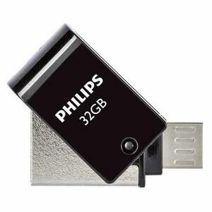 Stick USB Philips 2 in 1 OTG, 32GB, USB 2.0 + Micro B (Negru) imagine