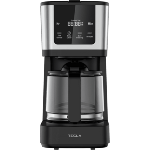 Cafetiera digitala Tesla CMF200BX, 900 W, 10 cesti, 1.25 L, Display digital (Negru/Inox) imagine