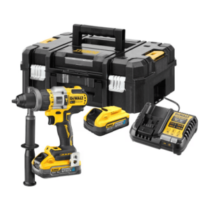 Masina de gaurit si insurubat DeWALT DCD999H2T-QW, 126Nm, 2 x acumulator 18V, 5.0Ah, incarcator, valiza (Galben/Negru) imagine