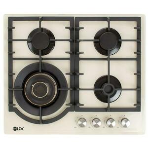 Plita incorporabila LDK Toledo WOK JZ4BEIGE60, Gaz, 4 arzatoare, WOK, Aprindere electrica, Gratare fonta, Siguranta, 60 cm (Bej) imagine