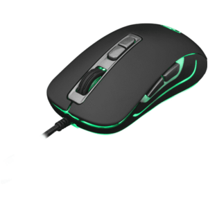 Mouse gaming eShark SHINAI-V2, Cu fir, USB, iluminare (Negru/Verde) imagine