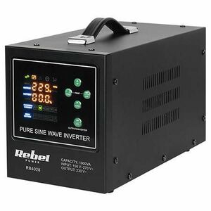 UPS Centrale termice Rebel RB-4028, Sinus PUR 1000VA/700W (Negru) imagine