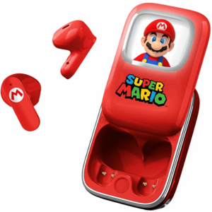 Casti True Wireless OTL Technologies SUPER MARIO SLIDE, Bluetooth, Autonomie 6 ore, Control tactil, Microfon (Rosu) imagine