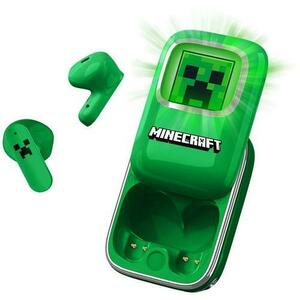 Casti True Wireless OTL Technologies MINECRAFT CREEPER SLIDE, Bluetooth, Autonomie 6 ore, Control tactil, Microfon (Verde) imagine