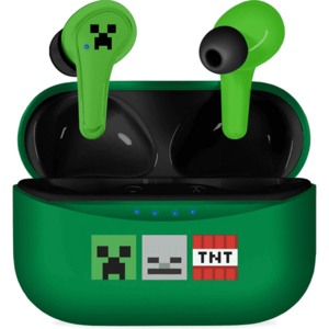 Casti True Wireless OTL Technologies MINECRAFT ICONS, Bluetooth 5.3, Microfon (Verde) imagine