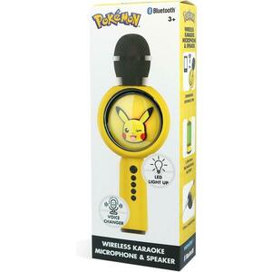 Microfon karaoke OTL Technologies POKEMON PIKACHU, difuzor integrat 5 W, Bluetooth 5.3, MP3 (Galben) imagine