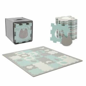 Covoras de joaca pentru copii KinderKraft LUNO SHAPES, puzzle 3D, 1850 x 1650mm (Verde) imagine