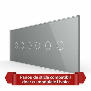 Intrerupator dublu + dublu cu touch Livolo din sticla (Gri) imagine