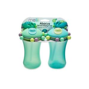 Set 2 cani cu pai Melii Abacus, 2 x 340 ml, Albastru/Verde imagine