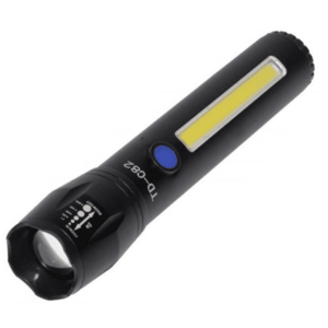 Lanterna TD-C82 cu LED CREE 5 W, LED lateral COB 5 W, acumulator integrat, zoom telescopic imagine