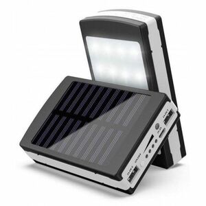 Baterie Dreptunghiulara externa 2.000 mah cu panou solar Power Bank panou led Lateral imagine